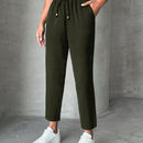 Pantalones petite con cordon, bolsillos en diagonal