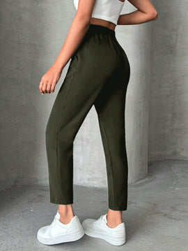 Pantalones petite con cordon, bolsillos en diagonal