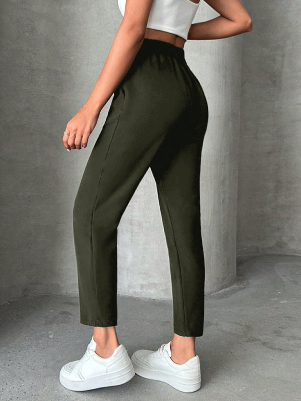 Pantalones petite con cordon, bolsillos en diagonal