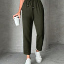 Pantalones petite con cordon, bolsillos en diagonal
