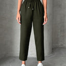 Pantalones petite con cordon, bolsillos en diagonal