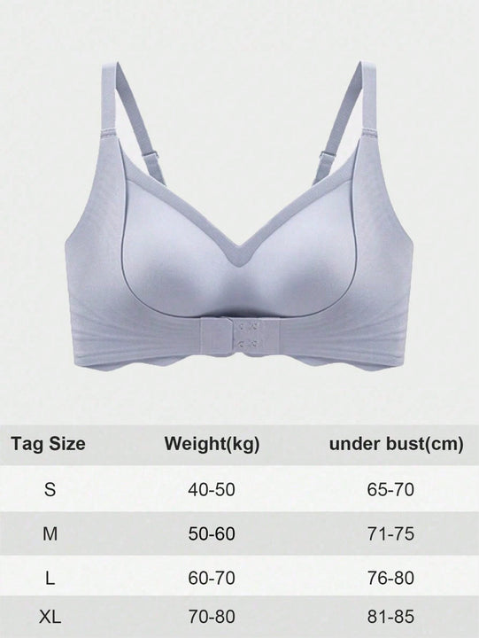 1 pieza sujetador inalambrico sin costuras con cierre delantero para mujeres con busto pequeno, con soporte de elevacion y de hueso lateral