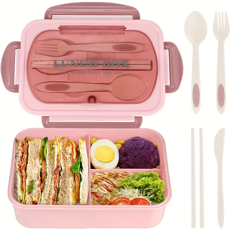 Lonchera Térmica de Rejilla con 3 Compartimentos y Calentamiento en Microondas, Caja Bento de Silicona Verde para la Escuela, Trabajo y Comidas al Aire Libre, Cubierta con Bloqueo de Seguridad, Solo Lavado a Mano, Material de Paja de Trigo, Forma Cuadrada