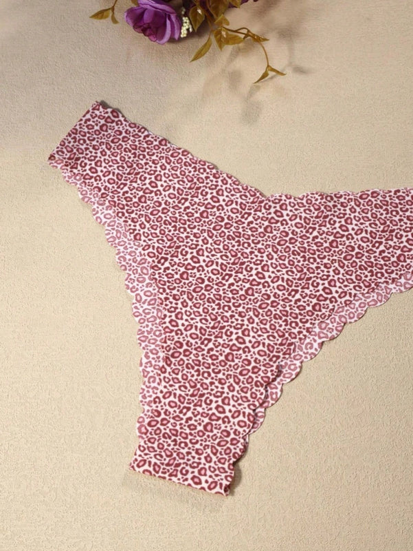 Paquete de 10 piezas bragas triangulares sexy de tela suave, transpirable y comoda con borde ondulado sin costuras para mujeres