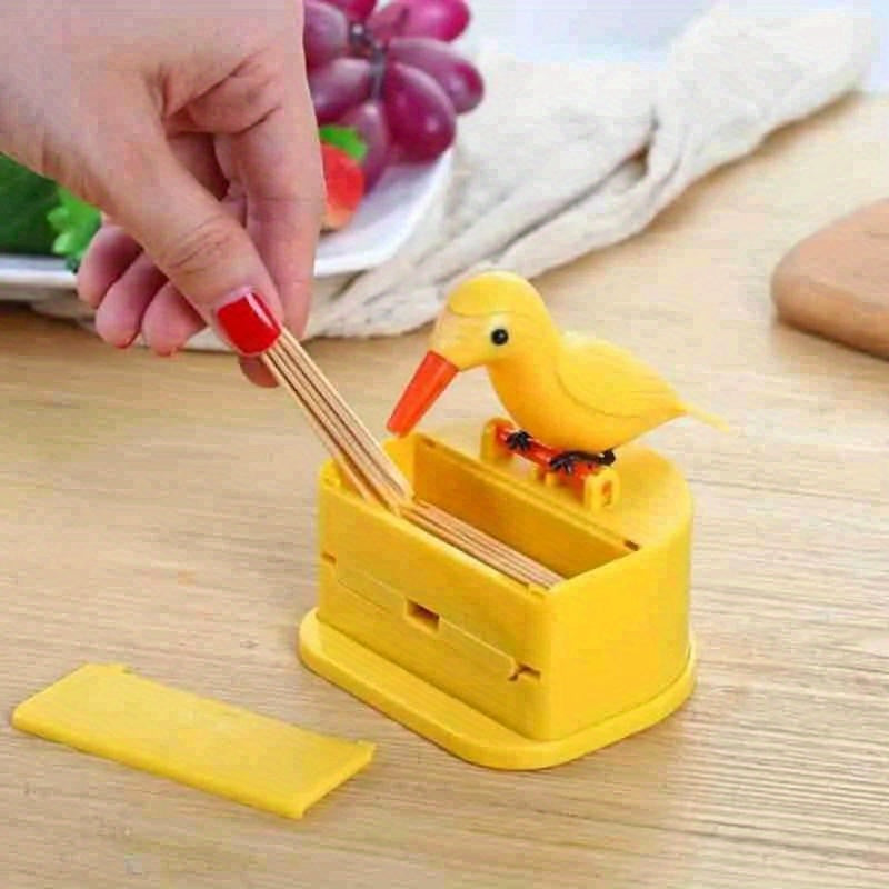 Dispensador de palillos de plástico para 1 persona - Porta palillos automático, no requiere electricidad, sin plumas, accesorio de decoración para cocina en casa