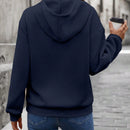 Lune sudadera con capucha casual y holgada para mujer con grafico de letra 3d