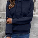 Lune sudadera con capucha casual y holgada para mujer con grafico de letra 3d