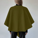 Clasi capa abrigo de lana asimetrica y holgada de diseno de moda de un solo color, para otono/invierno