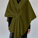 Clasi capa abrigo de lana asimetrica y holgada de diseno de moda de un solo color, para otono/invierno
