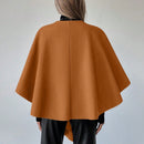 Clasi capa abrigo de lana asimetrica y holgada de diseno de moda de un solo color, para otono/invierno