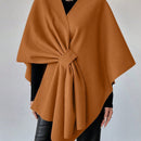Clasi capa abrigo de lana asimetrica y holgada de diseno de moda de un solo color, para otono/invierno