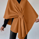Clasi capa abrigo de lana asimetrica y holgada de diseno de moda de un solo color, para otono/invierno