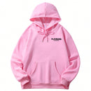 Sudadera casual de mujer nueva para invierno 2024 con estampado de eslogan, bolsillo tipo canguro y cordon, combinando moda y funcion: una sudadera de mujer adecuada para usar en capas, hacer ejercicio o relajacion casual