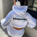 Sudadera casual de mujer nueva para invierno 2024 con estampado de eslogan, bolsillo tipo canguro y cordon, combinando moda y funcion: una sudadera de mujer adecuada para usar en capas, hacer ejercicio o relajacion casual