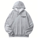 Sudadera casual de mujer nueva para invierno 2024 con estampado de eslogan, bolsillo tipo canguro y cordon, combinando moda y funcion: una sudadera de mujer adecuada para usar en capas, hacer ejercicio o relajacion casual