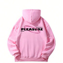Sudadera casual de mujer nueva para invierno 2024 con estampado de eslogan, bolsillo tipo canguro y cordon, combinando moda y funcion: una sudadera de mujer adecuada para usar en capas, hacer ejercicio o relajacion casual