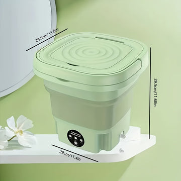 Máquina de Lavado Plegable Portátil para Ropa Interior, Calcetines y Artículos Pequeños – Ahorra Espacio, Fácil Almacenamiento, Diseño Compacto, Ideal para Viajes, Hogar y Uso en el Coche, 110V-130V, Enchufe Estadounidense, Máquina de Lavado Portátil