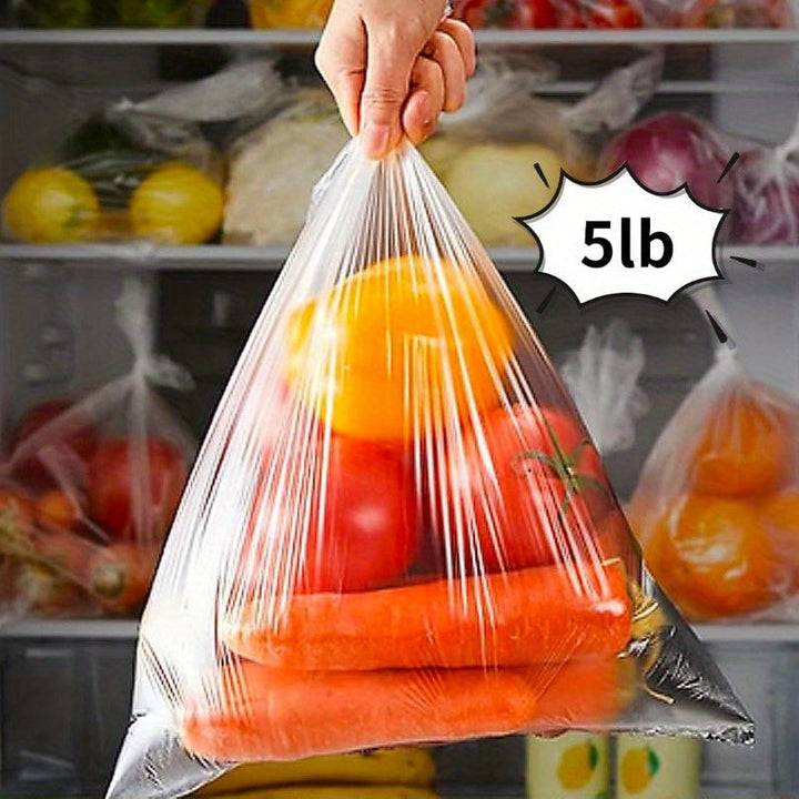 100 Bolsas Transparentes para Congelador de Grado Alimenticio - Rápidos de Abrir, Impermeables y Resistentes al Refrigerador con Abertura Central para Fácil Acceso - Ideales para Preparación de Comidas, Control de Porciones y Almacenamiento Fresco, Diseñ