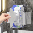 Caja de plástico cuadrada para pañuelos de baño - 1/2 caja de lujo para guardar servilletas y toallitas húmedas, montaje en pared sin taladrar, dispensador fácil de instalar
