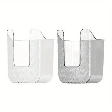 Caja de plástico cuadrada para pañuelos de baño - 1/2 caja de lujo para guardar servilletas y toallitas húmedas, montaje en pared sin taladrar, dispensador fácil de instalar
