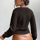 Frenchy cardigan informal de un solo botonadura de manga larga y unicolor para mujer, para otono/invierno