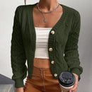 Frenchy cardigan informal de un solo botonadura de manga larga y unicolor para mujer, para otono/invierno