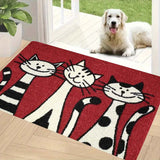 1 pieza de alfombra gruesa para cocina de 1.1 cm con estampado de tres gatos, engrosada para sala de estar, porche y decoración del hogar