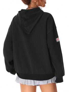 Coolane sudadera con capucha estilo deportivo de mujer con graficos impresos con numeros para otono