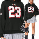 Coolane sudadera casual con capucha negra minimalista con estampado de letras para mujer