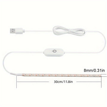 Tira de Luz Flexibles para Máquina de Coser, 0.3m/0.5m con Interruptor Táctil LED, Kit de Luz de Trabajo para Costura, Alimentado por USB DC5V, con Etiqueta Adhesiva, Adecuado para Todas las Máquinas de Coser, Fuente de Luz Integrada, Sin Batería Necesar