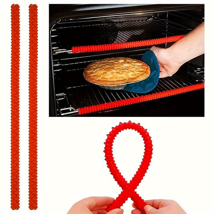 4pcs Protectores de Rejilla de Horno de Silicona - Tiras de Aislamiento Térmico Ajustables, Protectores de Seguridad Anti-Escaldaduras para Uso en Cocina