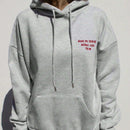 Sudadera con capucha de hombros caidos con eslogan impreso