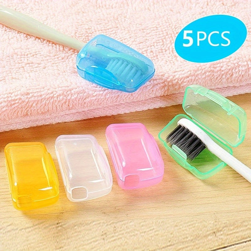 Juego de 5 porta cepillos de dientes portátil, no eléctrico, soporte de pie, caja organizadora para baño y viaje, suministros de baño en plástico duradero