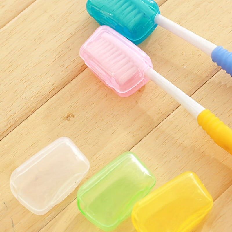 Juego de 5 porta cepillos de dientes portátil, no eléctrico, soporte de pie, caja organizadora para baño y viaje, suministros de baño en plástico duradero