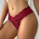 3 piezas tangas de encaje rosa sexy y dulce para la comodidad diaria de las mujeres