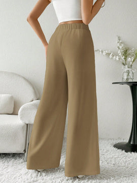 Modely pantalones casuales estilo minimalista de unicolor con patchwork para uso diario para mujeres