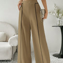 Modely pantalones casuales estilo minimalista de unicolor con patchwork para uso diario para mujeres