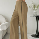 Modely pantalones casuales estilo minimalista de unicolor con patchwork para uso diario para mujeres