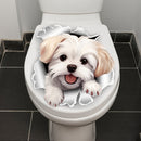 Divertida Calcomanía de Asiento de Inodoro de Perro Blanco - Pegatina Autoadhesiva para Tanque de Baño, Perfecta para Puertas y Paredes, Agrega un Toque Juguetón a Tu Hogar