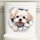 Divertida Calcomanía de Asiento de Inodoro de Perro Blanco - Pegatina Autoadhesiva para Tanque de Baño, Perfecta para Puertas y Paredes, Agrega un Toque Juguetón a Tu Hogar