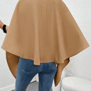 Clasi poncho/capa de mujer de unicolor, chaqueta de lana informal para otono/invierno