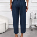 Emery rose pantalones casuales de unicolor con bolsillos y decoracion de botones, de estilo simple, para uso diario