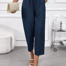 Emery rose pantalones casuales de unicolor con bolsillos y decoracion de botones, de estilo simple, para uso diario