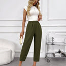 Emery rose pantalones casuales de unicolor con bolsillos y decoracion de botones, de estilo simple, para uso diario