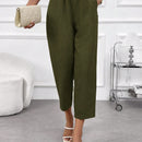 Emery rose pantalones casuales de unicolor con bolsillos y decoracion de botones, de estilo simple, para uso diario