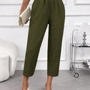 Emery rose pantalones casuales de unicolor con bolsillos y decoracion de botones, de estilo simple, para uso diario