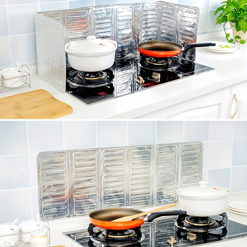 Cubierta de salpicadero de aluminio para cocina - Cubierta de aceite resistente al calor de la estufa, mampara de metal no apto para alimentos, accesorios de cocina esenciales, protector de la parte superior de la estufa, protector lateral de la estufa,