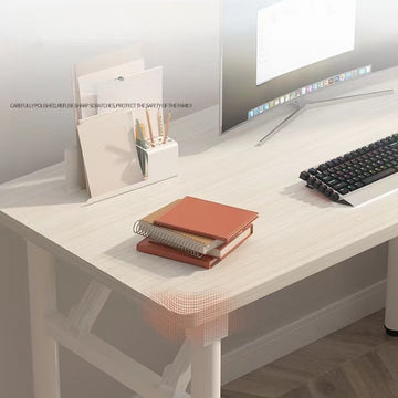 1pc Escritorio Plegable Blanco Moderno - Montaje Fácil, Diseño Compacto para Oficina en Casa, Dormitorios y Espacios Pequeños, Construcción de Madera Dura con Estructura Metálica, Incluye Silla, Estilo Contemporáneo, No Necesita Energía
