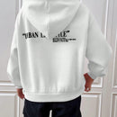 Ezwear sudadera con capucha de manga larga de unicolor con estampado de letra, uso casual diario