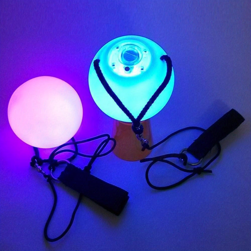 2 Piezas de Bolas LED para Malabares con Efectos Fade y Strobe - Con Cadenas para Malabarismo, Actuaciones en Escenario, Fiestas - Luces LED a Pilas No Recargables - Duraderas para Baile, Poi, Cumpleaños, Carnaval - Efectos Luminosos Todo-Temporada, Deco